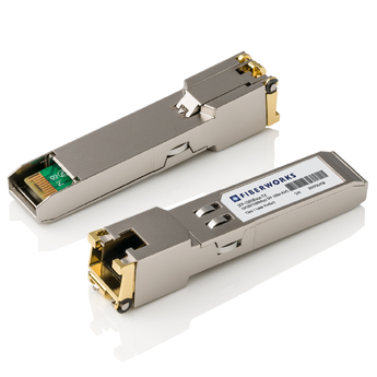 SFP-1000Base-TX-U Fiberworks AS FIB-SFP-1000Base-TX SFP, 10/100/1000Base-T Copper Interface for SGMII host systems, Fiberworks