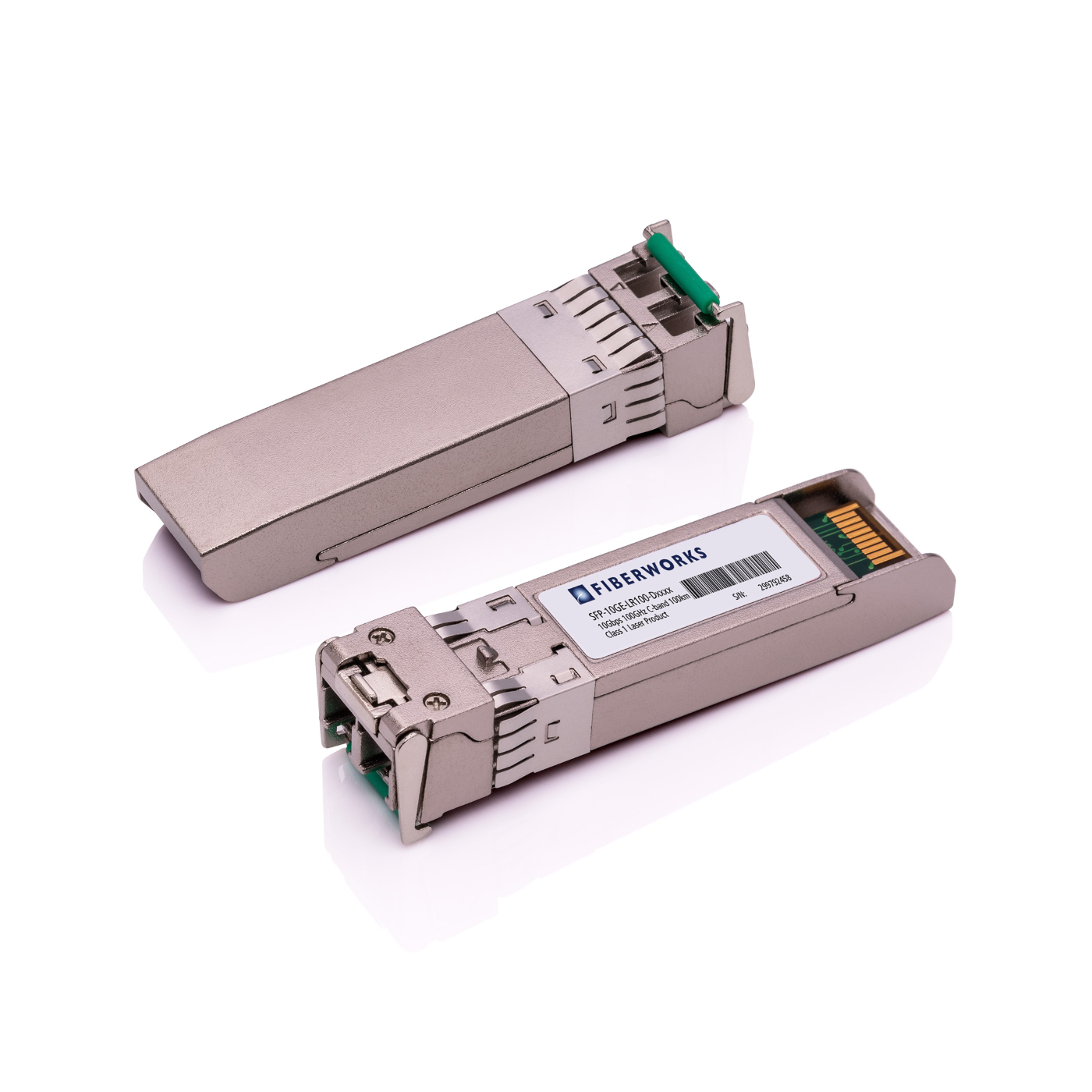 SFP-10G-L100-Dxxxx Fiberworks AS  SFP+, 10GBase-LR, DDM, 100km DWDM 100GHz C-band, 26dB, SM