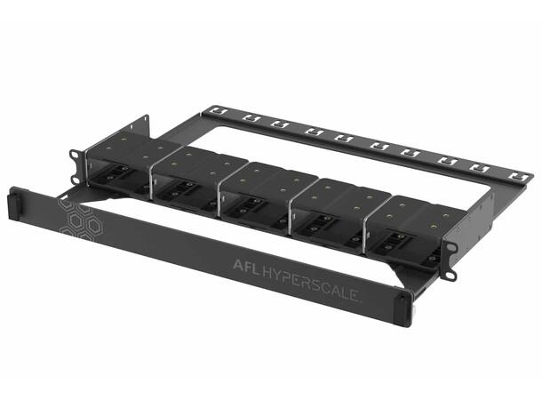 19" 1U AFL U-Serie Chassis for 5 modules With front door and rear management 
