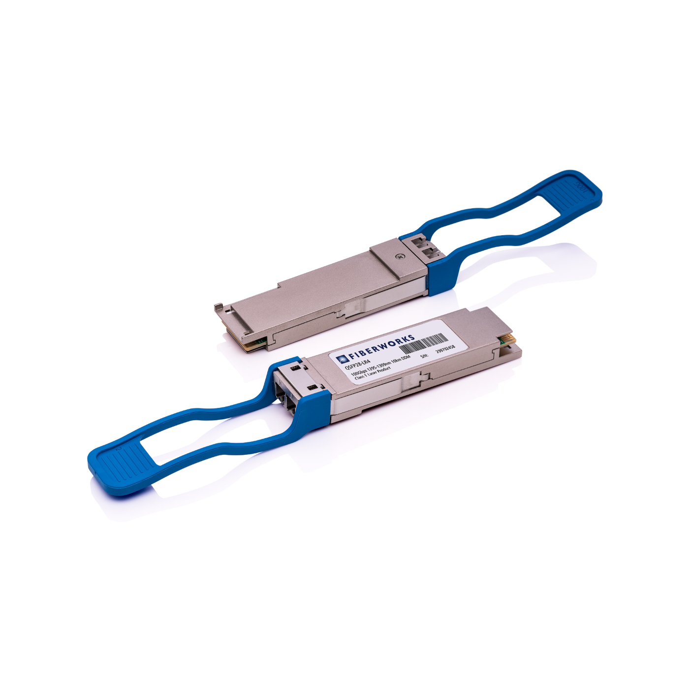 QSFP28-LR4-U Fiberworks AS  QSFP28, 100GBASE-LR4, 4x25.8 Gbps, 10km 1310nm, 6dB, SM, LC, Fiberworks