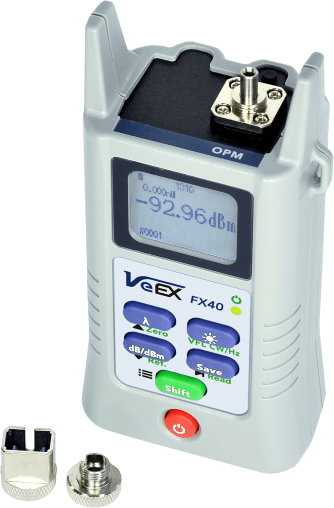 VX-FX40-PM-STD1 VeEX  VeEX FX40 Effektmeter, Standard effekt +7 til -65 dBm. Inkl veske, SC+LC adap.