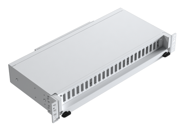 Premontert panel SM 1,5U Hvit 24 LC/UPC 12 LC-DPX, 24 fiberhaler, inst.sett 