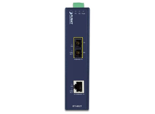 IFT-802T DC Fast Ethernet Media Conv. 2km MM, SC-RJ45, 12-48V DC, industrial 